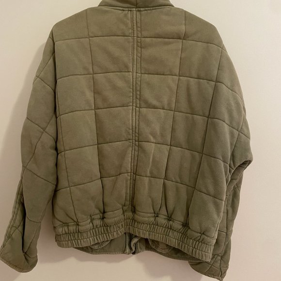 Free People Dolan Quilted Jacket in Sage Green - Picture 4 of 5